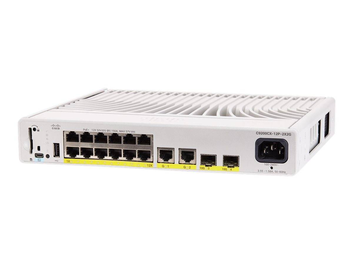 Cisco Catalyst 9200CX - Network Advantage - Switch - kompakt - L3 - managed - 12 x 10/100/1000 (PoE+)