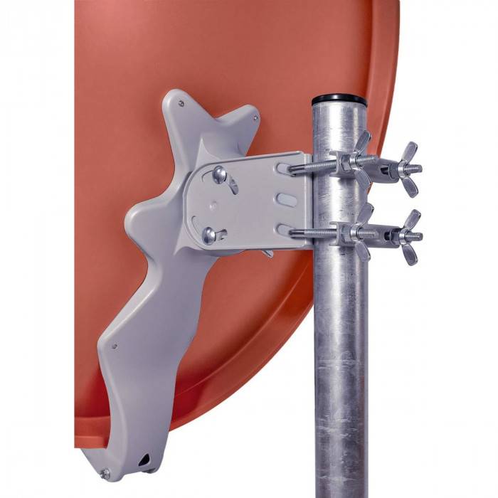 DUR-line 24 Teilnehmer Unicable-Set - Satelliten-Komplettanlage - Select 75cm/80cm Spiegel/Schüssel Rot + Unicable LNB 24 Teilnehmer - DVB-S2 HDTV