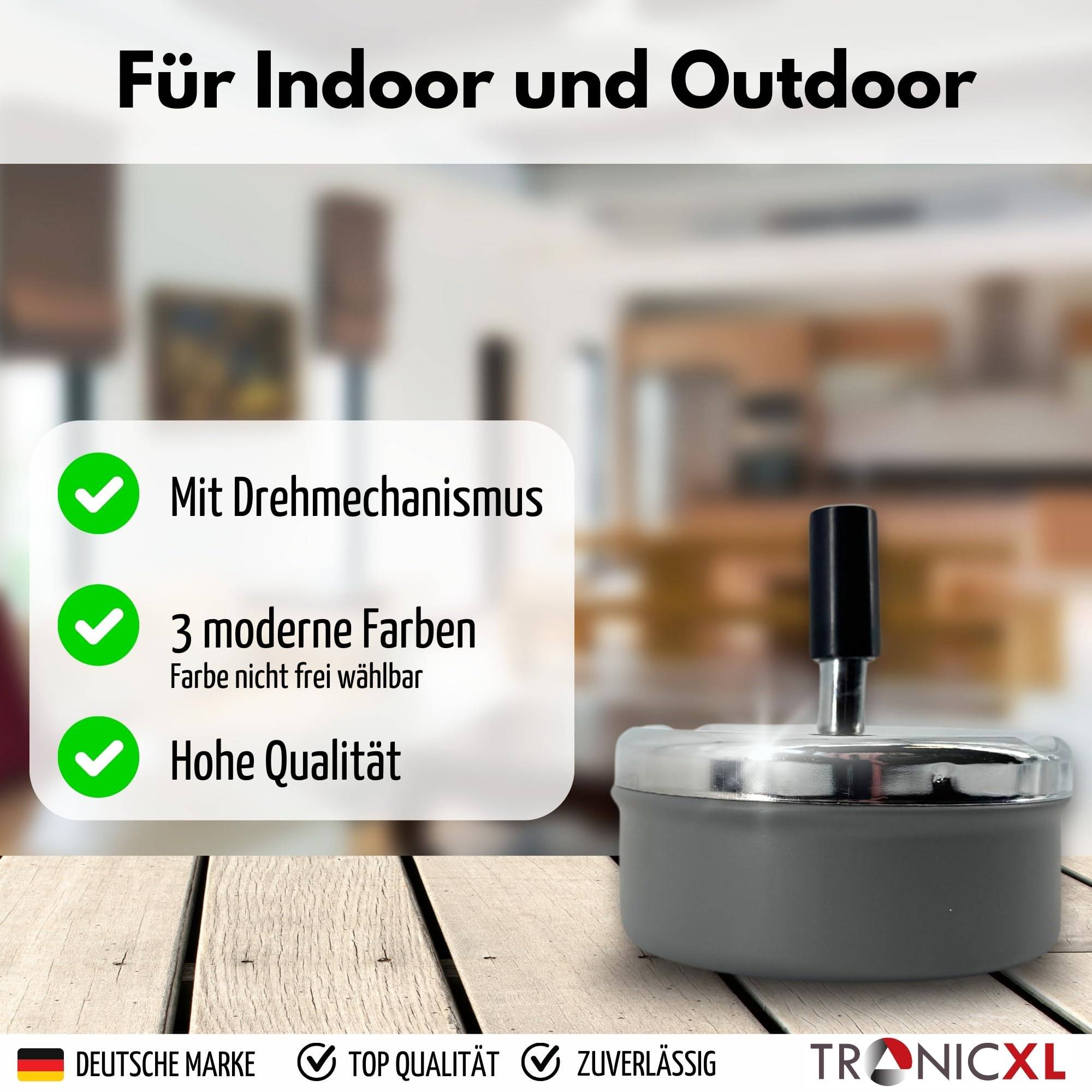 2 Stück Aschenbecher Drehaschenbecher Schleuderaschenbecher Metall Aschenbecher mit Drehknopf Tischaschenbecher Windaschenbecher mit Deckel