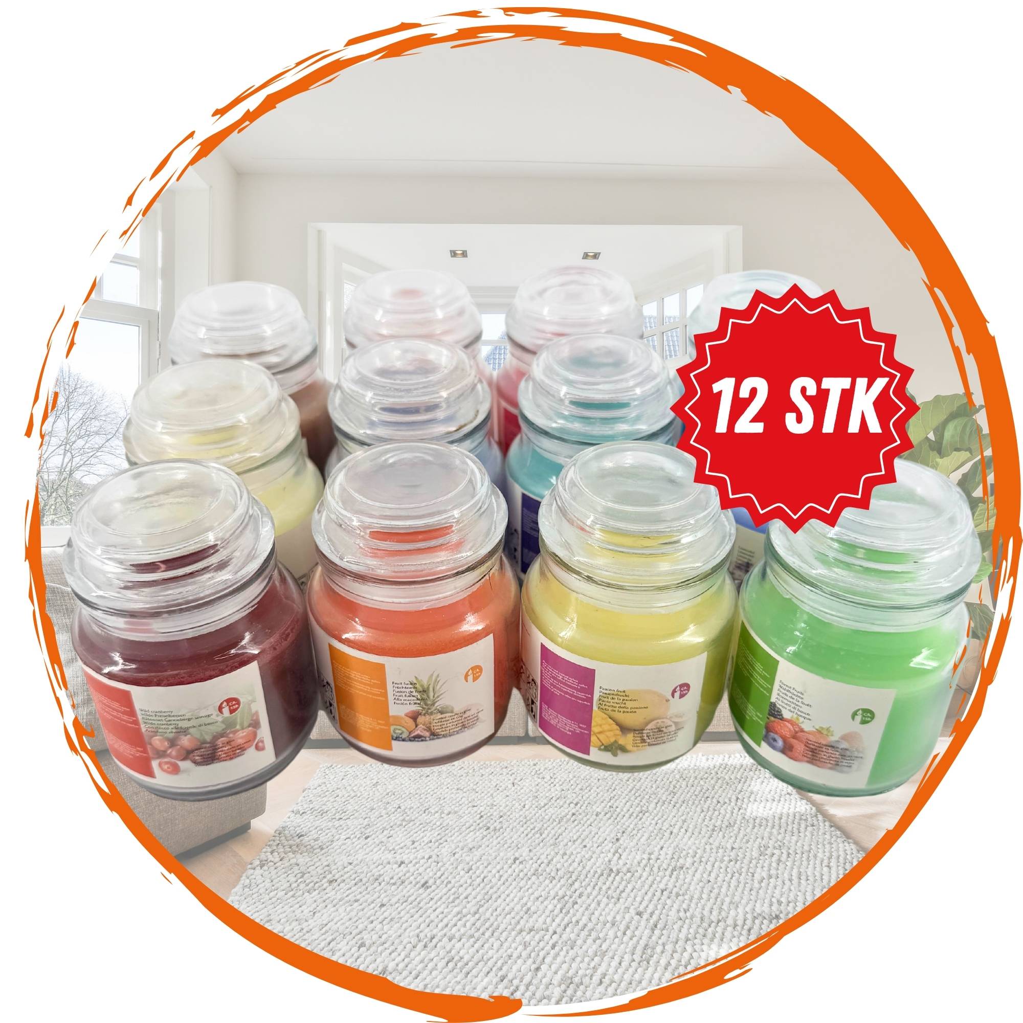 12 Stück Duftkerzen im Bonbonglas Duftkerze im Glas Set Brenndauer 15h