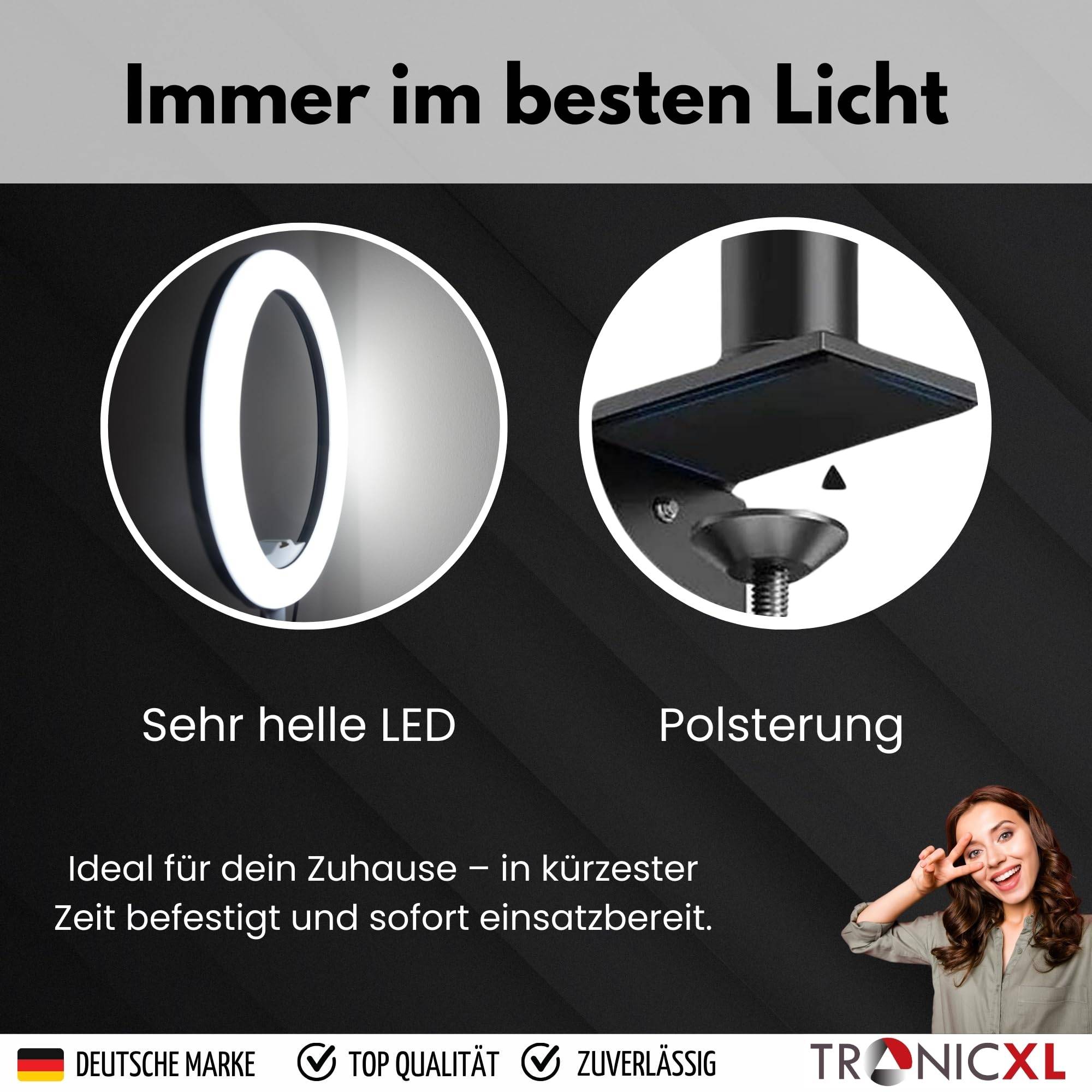 Ringlicht mit Klemmstativ Tisch Stativ Ring Light Handyhalter kompatibel mit iPhone Smartphone Licht Halterung für YouTube Video Stream TikTok Foto