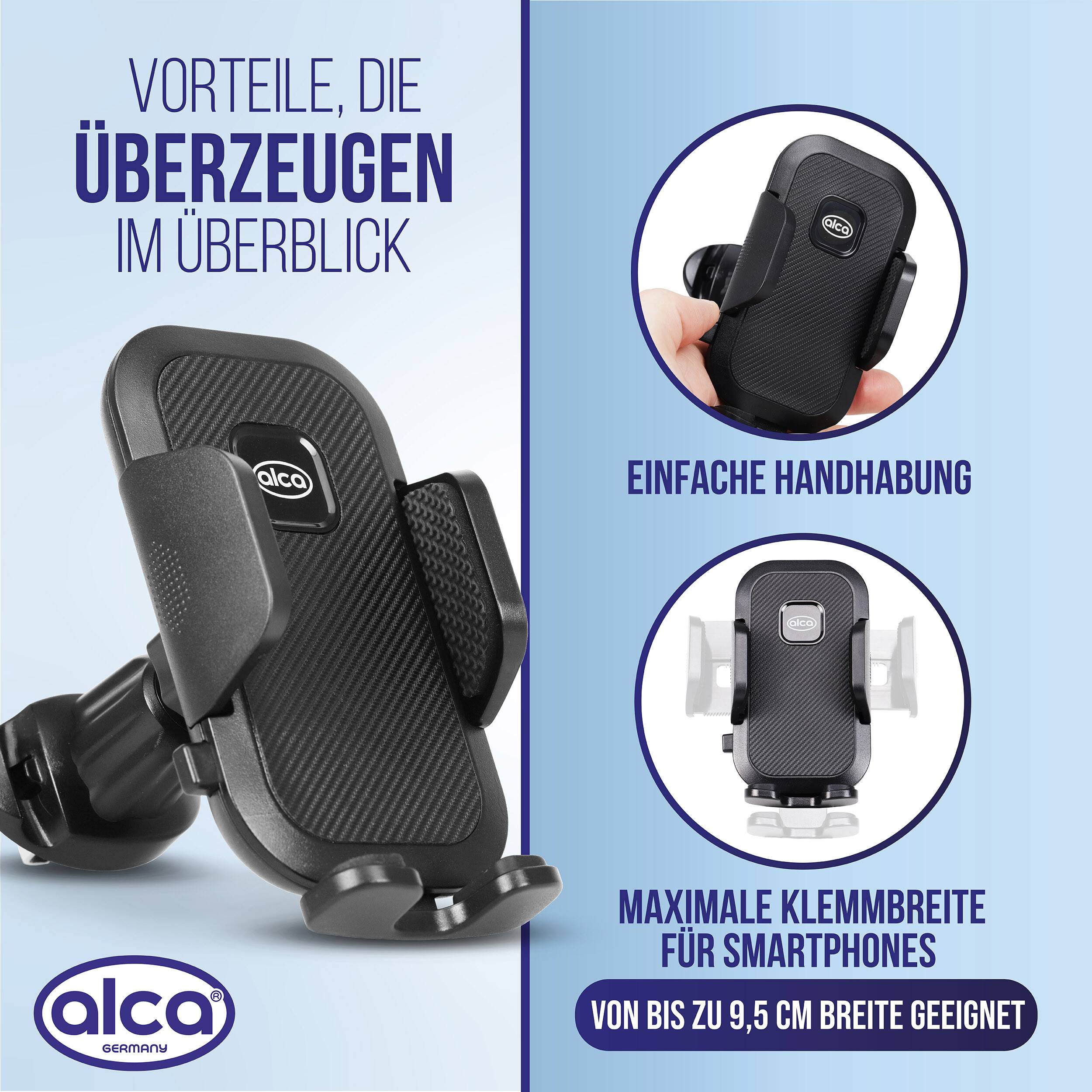 alca® Handyhalterung mit Haken Lüftungsgitter 360° drehbar 4,6-6,8" Telefonhalter universell kompatibel mit allen