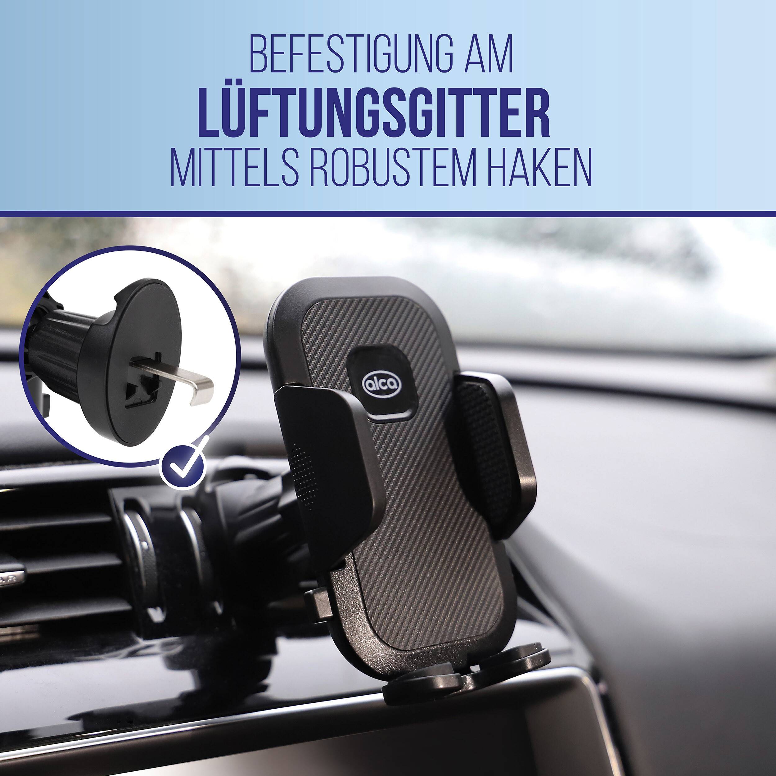 alca® Handyhalterung mit Haken Lüftungsgitter 360° drehbar 4,6-6,8" Telefonhalter universell kompatibel mit allen