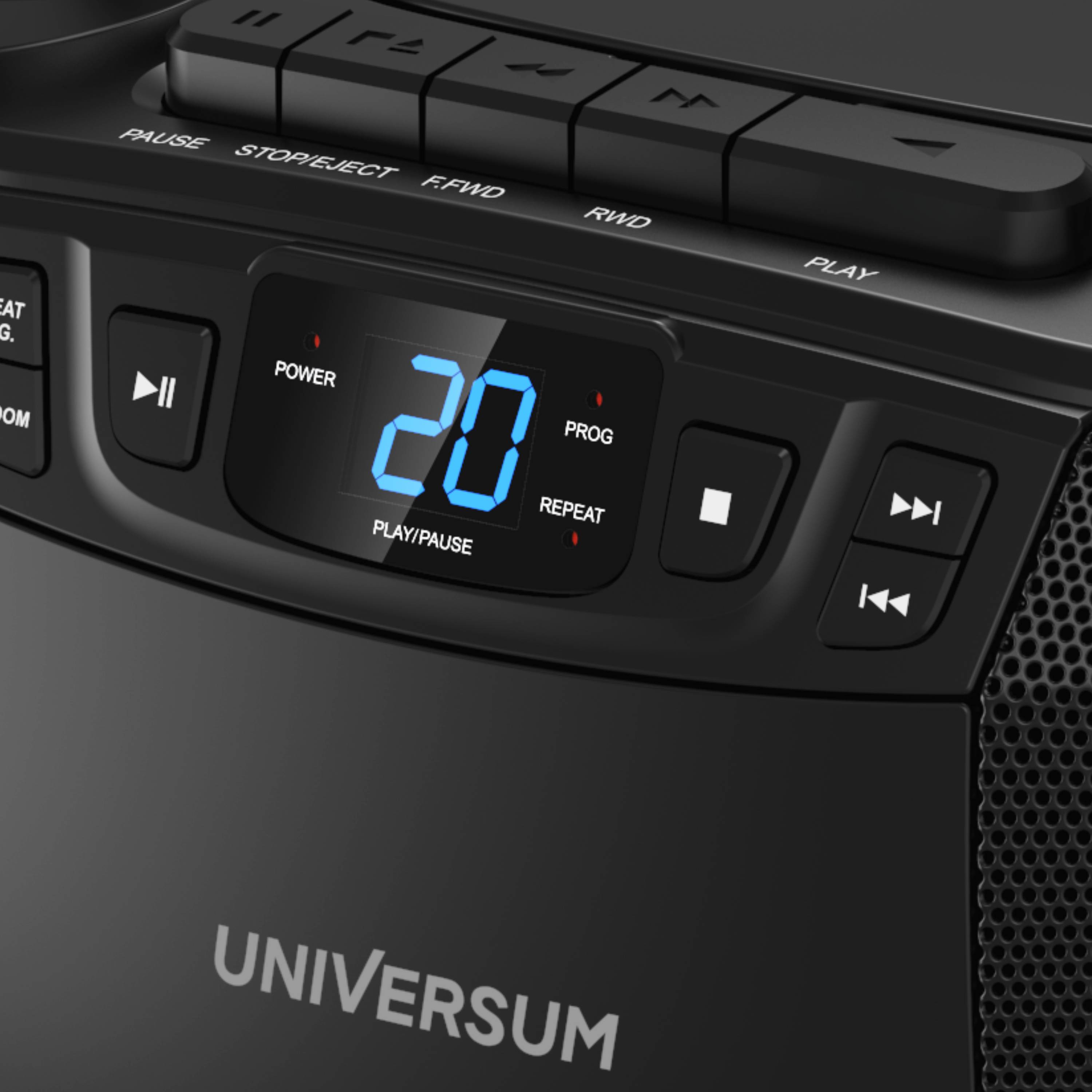 Universum BB 200 - tragbarer CD-Player mit Radio, Kassette & Lautsprecher – Boombox mit AUX & 3,5mm Kopfhöreranschluss