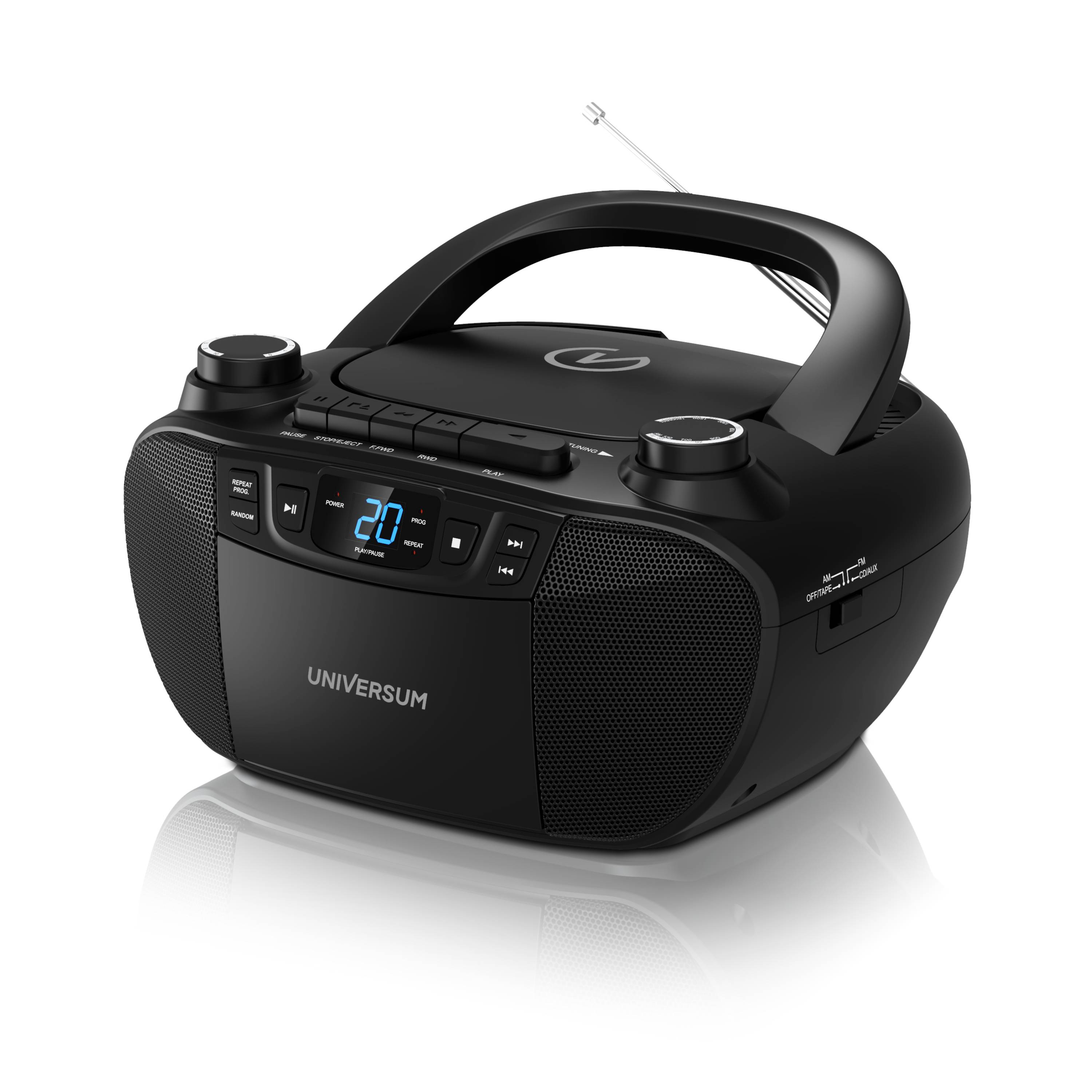 Universum BB 200 - tragbarer CD-Player mit Radio, Kassette & Lautsprecher – Boombox mit AUX & 3,5mm Kopfhöreranschluss