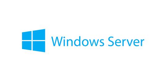 Windows Server-Logo mit blauem Fenster-Symbol und dem Text „Windows Server" auf weißem Hintergrund