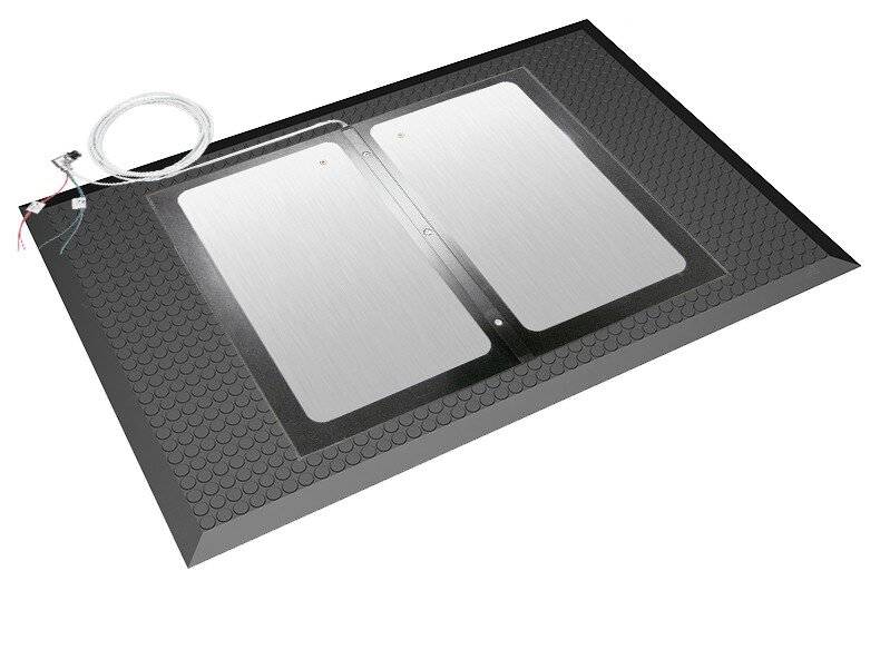 ESD Bodenmatte für SGT Schuhelektrode, ableitfähig, schwarz, 750 x 760 x 12 mm