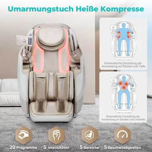 Naipo 4D Massagesessel, Raumkapsel-Massagestuhl für Ganzkörper-Entspannungsmassage Weiß Naipo 4D Massagesessel, Raumkapsel-Massagestuhl für Ganzkörper-Entspannungsmassage Weiß
