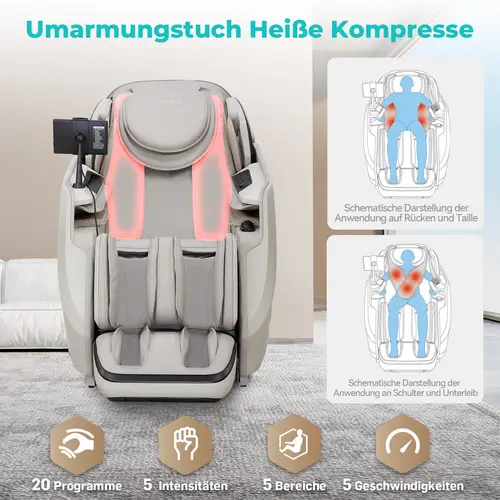 Naipo 4D Massagesessel, Raumkapsel-Massagestuhl für Ganzkörper-Entspannungsmassage Grau Naipo 4D Massagesessel, Raumkapsel-Massagestuhl für Ganzkörper-Entspannungsmassage Grau