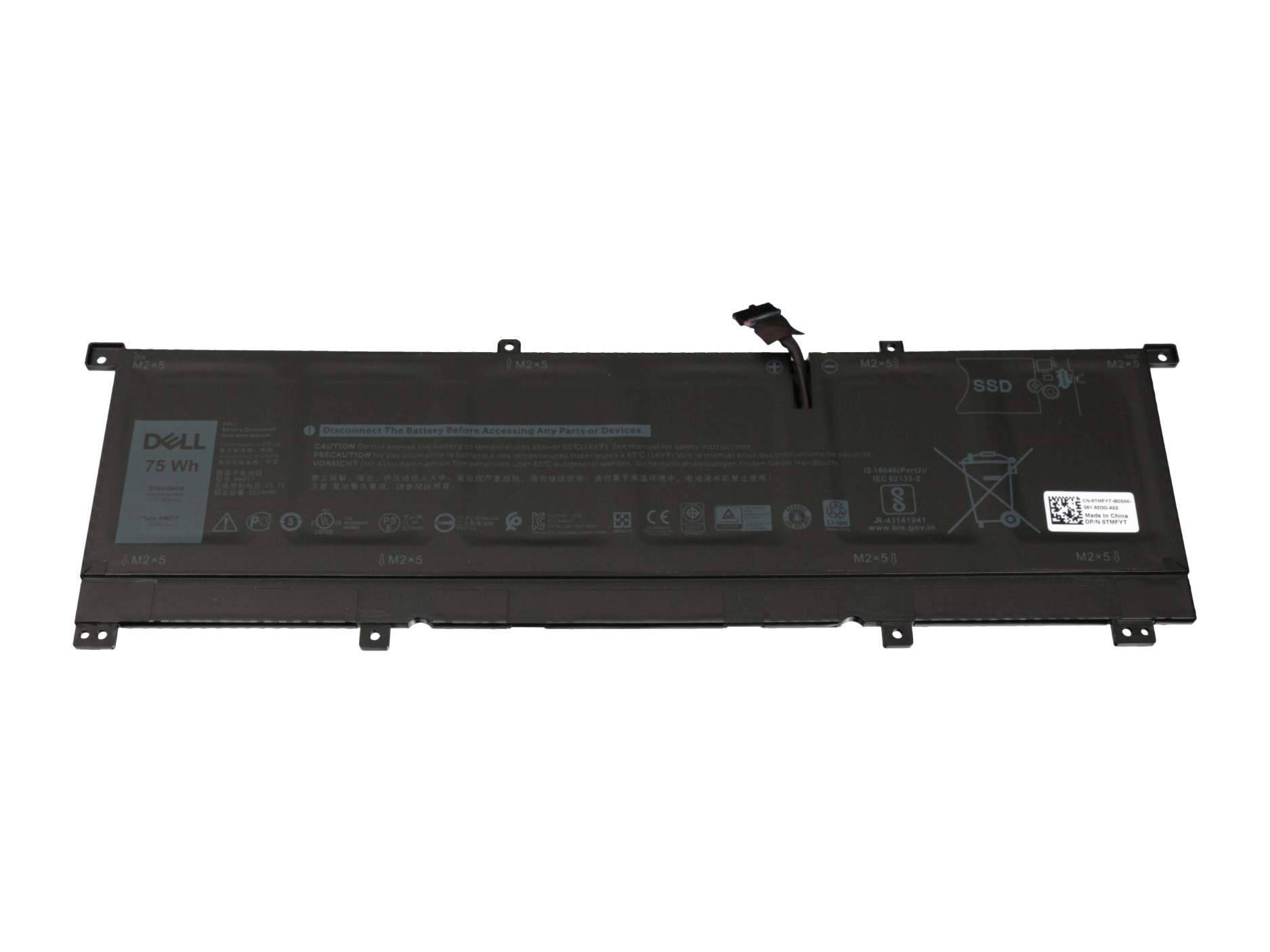 Dell 8N0T7 Akku 75Wh Original - Akku - 6.254 mAh - 11,4 V