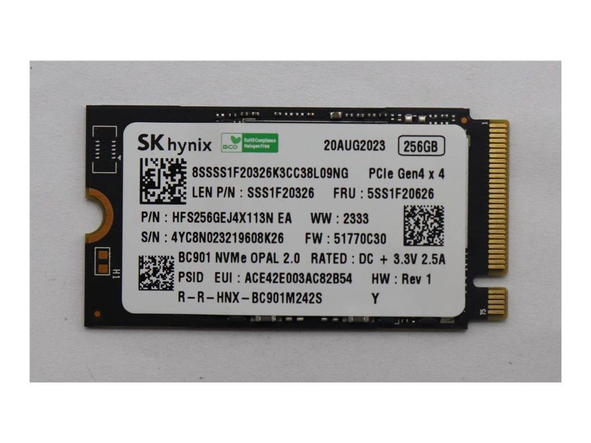 Lenovo SK Hynix - SSD - verschlüsselt - 256 GB - intern - M.2 2242 - PCIe 4.0 x4