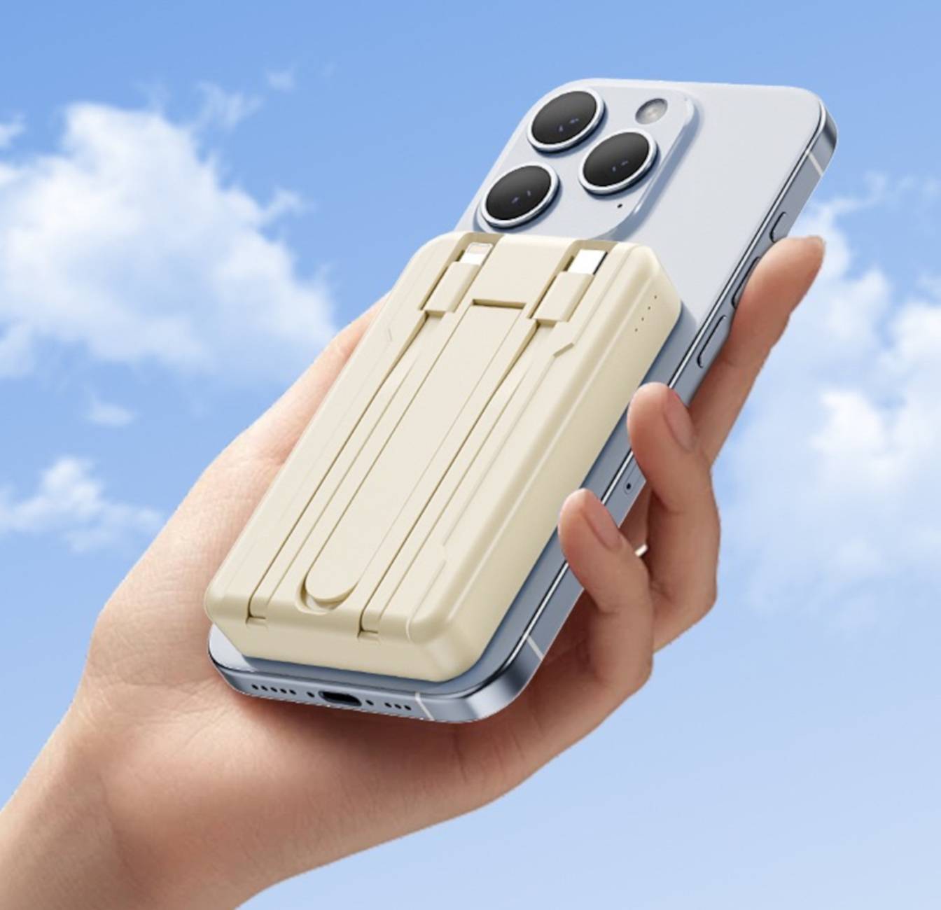 Powerbank Magnetic mit Kabel 10000mAh (Weiß)