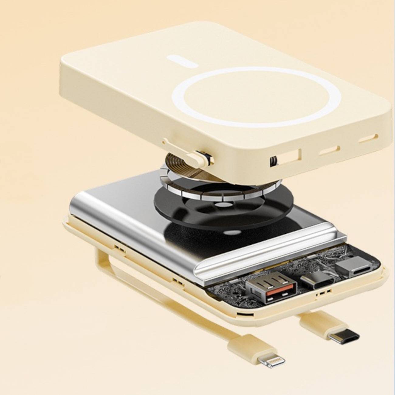 Powerbank Magnetic mit Kabel 10000mAh (Schwarz)