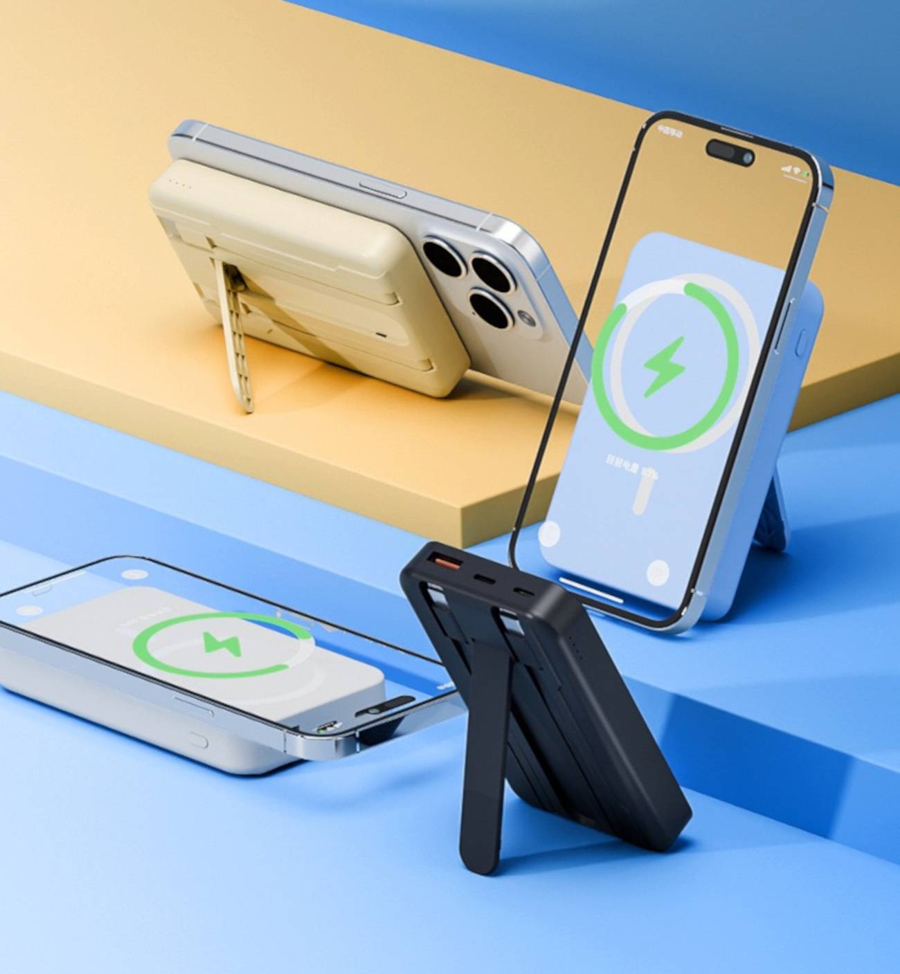 ENGELMANN Powerbank Magnetic mit Kabel 10000mAh (Weiß)