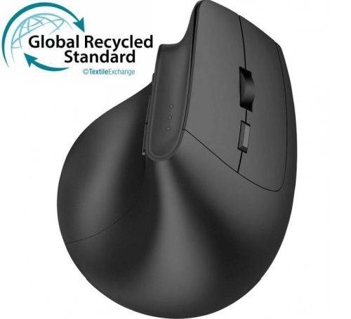 Dacomex vertikale Maus, für Rechtshänder, wireless / Bluetooth, GRS, 2400 dpi, schwarz