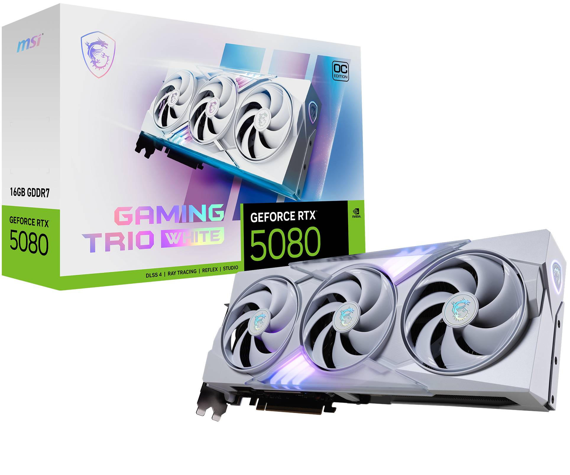 MSI RTX5080 Gaming Trio OC White 16GB GDDR7 HDMI 3xDP