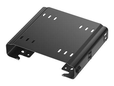 Eine Metallhalterung mit mehreren rechteckigen Löchern, die zum Befestigen von Hardware oder Ausrüstung konzipiert ist. Die Struktur ist primär flach mit abgerundeten Kanten.