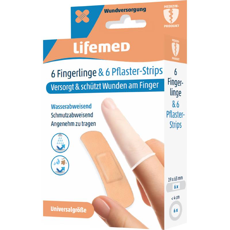 Lifemed Fingerlinge & Pflasterstrips, Universalgröße