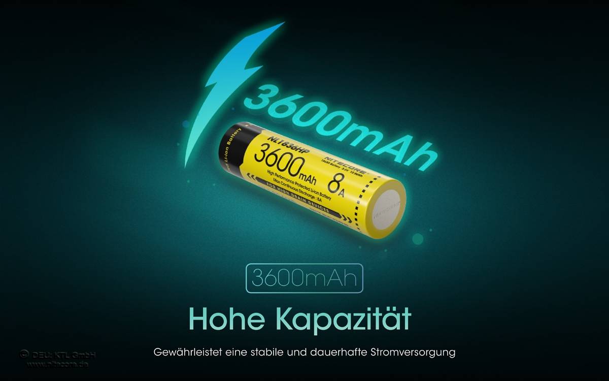 Nitecore Li-Ion Akku 18650 - 3600mAh - NL1836HP