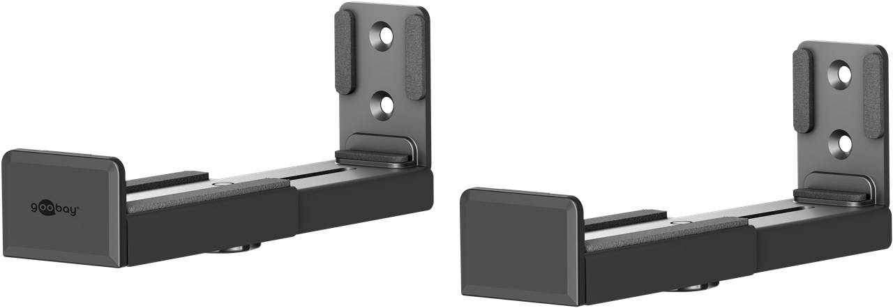 Goobay Soundbar-Wandhalterung Universal, schwarz - sichere, dezente Halterung mit gepolsterten Füßen für alle gängigen S