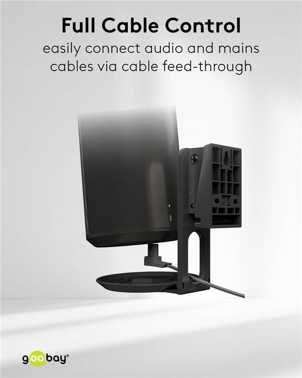 Goobay Lautsprecher-Wandhalterung Modern Era 1 Flex, schwarz - 2 Stück, kompatibel mit dem Sonos Era 100, schwenkbare un