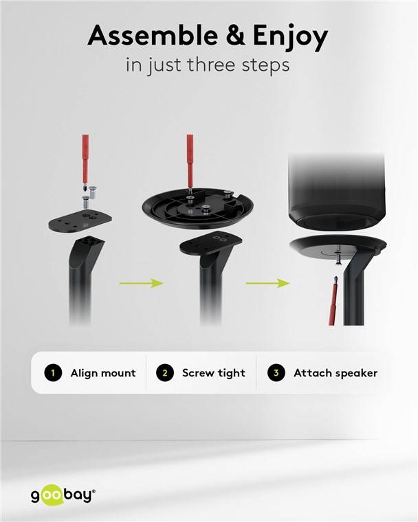 Goobay Lautsprecherständer Modern Era 1 Base, schwarz - 2 Stück, kompatibel mit dem Sonos Era 100, mit dem reduzierten D