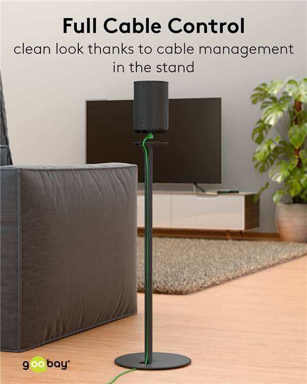 Goobay Lautsprecherständer Modern Era 1 Base, schwarz - 2 Stück, kompatibel mit dem Sonos Era 100, mit dem reduzierten D