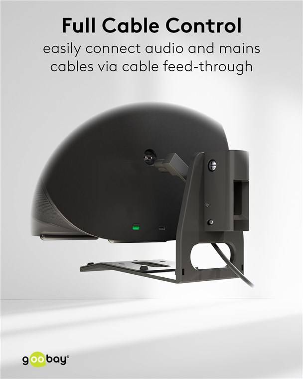 Goobay Lautsprecher-Wandhalterung Modern Era 3 Flex, schwarz - 2 Stück, kompatibel mit dem Sonos Era 300, sichere und de