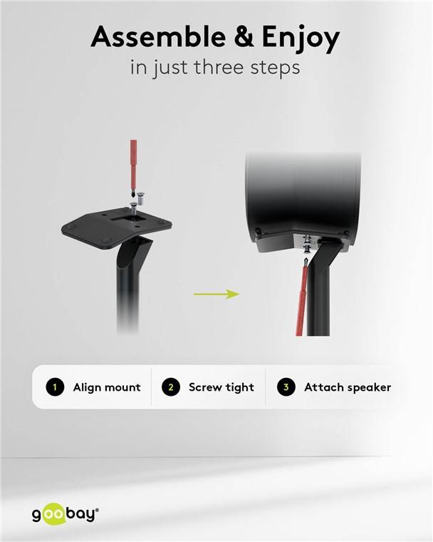 Goobay Lautsprecherständer Modern Era 3 Base, schwarz - 2 Stück, kompatibel mit dem Sonos Era 300, mit dem reduzierten D