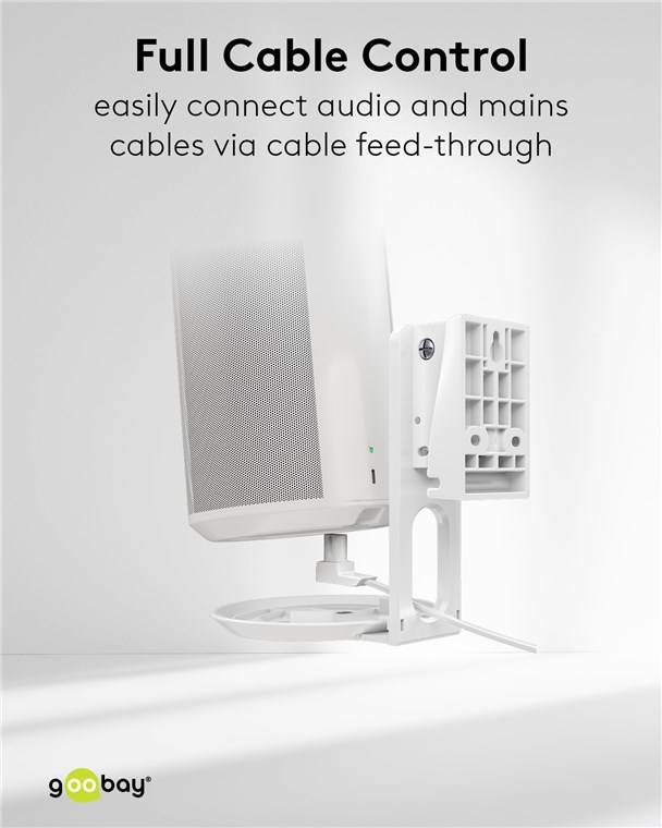 Goobay Lautsprecher-Wandhalterung Modern Era 1 Flex, weiß - 2 Stück, kompatibel mit dem Sonos Era 100, schwenkbare und n