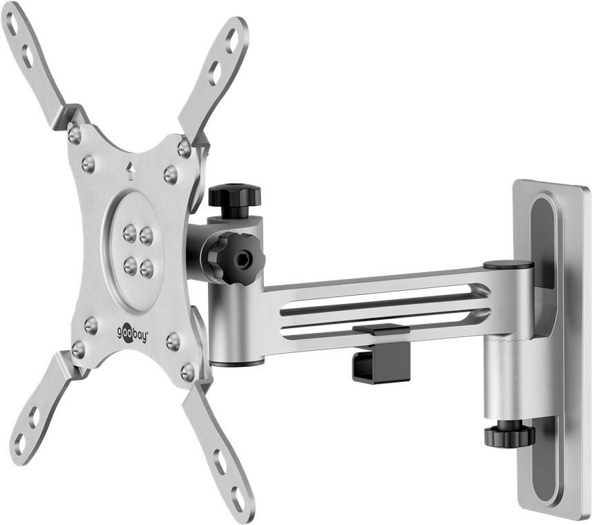 Goobay TV-Wandhalterung Caravan FULLMOTION (M), silber - Halterung für Fernseher von 13 bis 43 Zoll (33 – 109 cm), max.