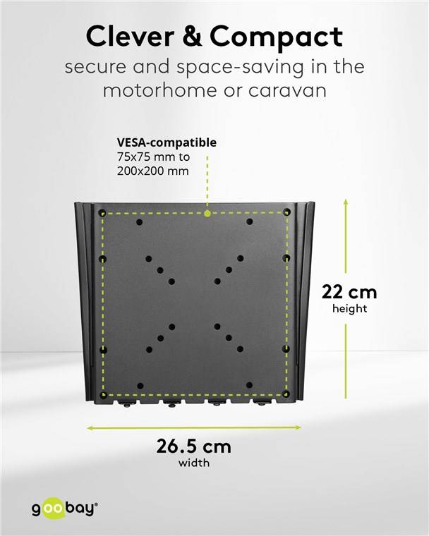 Goobay TV-Wandhalterung Caravan FIXED (M), schwarz - Halterung für Fernseher von 23 bis 42 Zoll (58 – 107 cm), max. 30 k