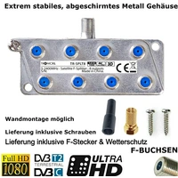 Sat Splitter SAT-Verteiler Verbindung Signalverteiler 8-Fach Digital Antennenverteiler + F-Stecker + Wetterschutz Sat Splitter SAT-Verteiler Verbindung Signalverteiler 8-Fach Digital Antennenverteiler + F-Stecker + Wetterschutz