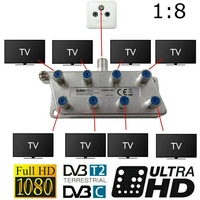 Sat Splitter SAT-Verteiler Verbindung Signalverteiler 8-Fach Digital Antennenverteiler + F-Stecker + Wetterschutz Sat Splitter SAT-Verteiler Verbindung Signalverteiler 8-Fach Digital Antennenverteiler + F-Stecker + Wetterschutz