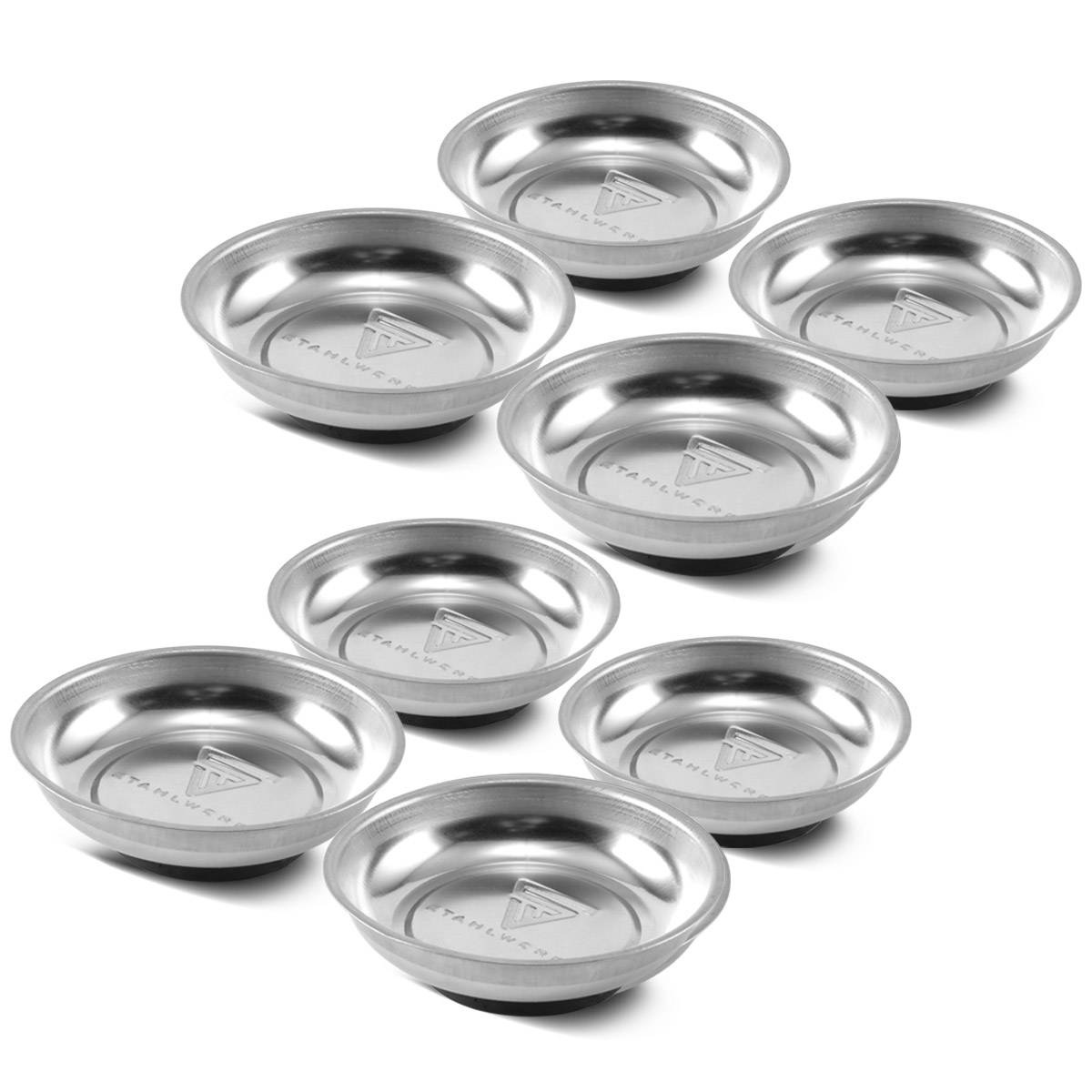 STAHLWERK Magnetschale 4 Zoll aus Edelstahl mit starkem Magnet 8 Stück