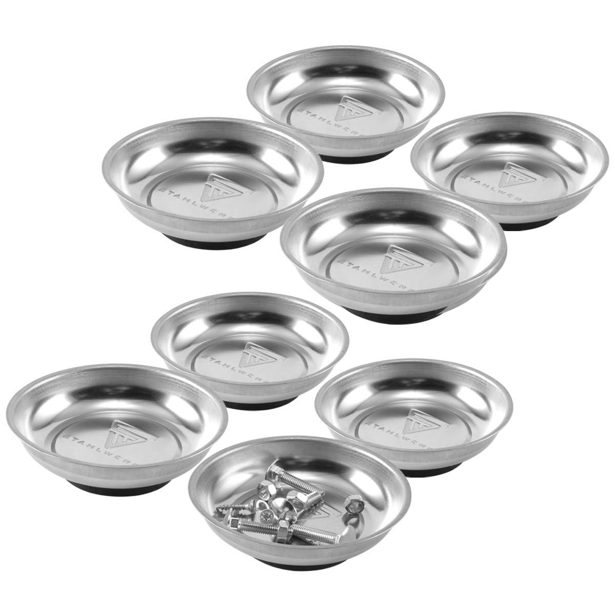 STAHLWERK Magnetschale 4 Zoll aus Edelstahl mit starkem Magnet 8 Stück