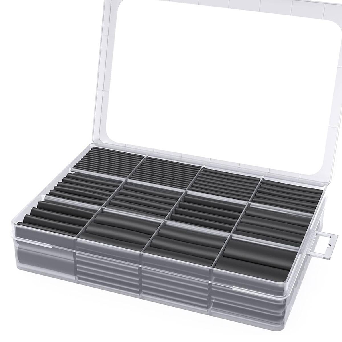 Schrumpfschlauch Sortiment Schwarz 3:1 Ratio mit Kleber Doppelwandig 400 Stück 45mm Länge Verschiedene Durchmesser