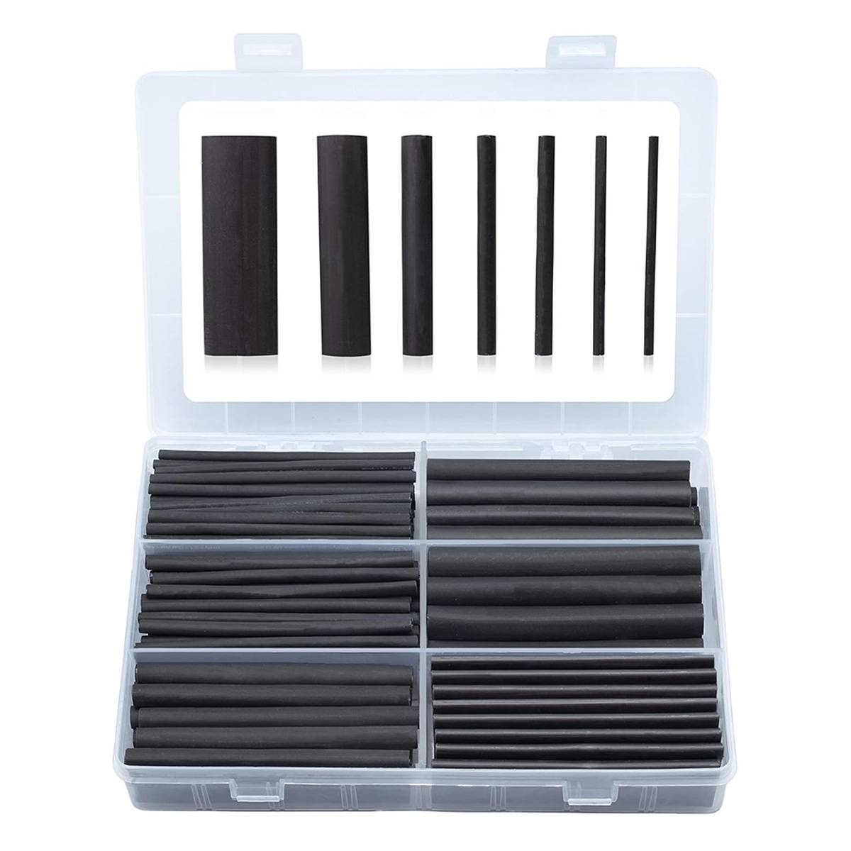 Schrumpfschlauch Sortiment Schwarz 3:1 Ratio mit Kleber Doppelwandig 180 Stück 88mm Länge Verschiedene Durchmesser