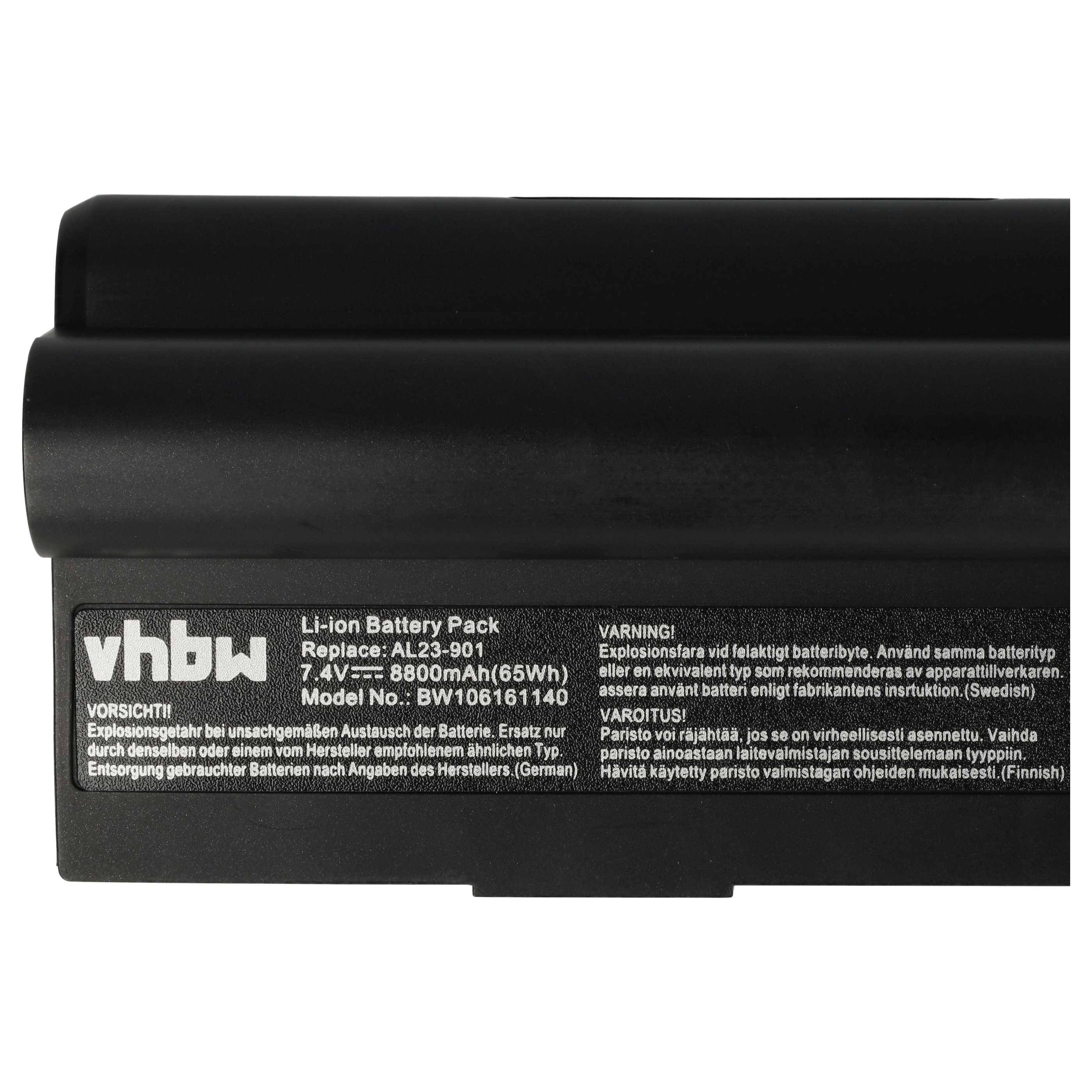 vhbw Akku kompatibel mit Asus Eee PC 901, 901 Go, 904, 904HD, 1000, 1000H, 1000H Go, 1000HA, 1000HD, 1000HE, 1000HG Notebook (8800 mAh, 7,4