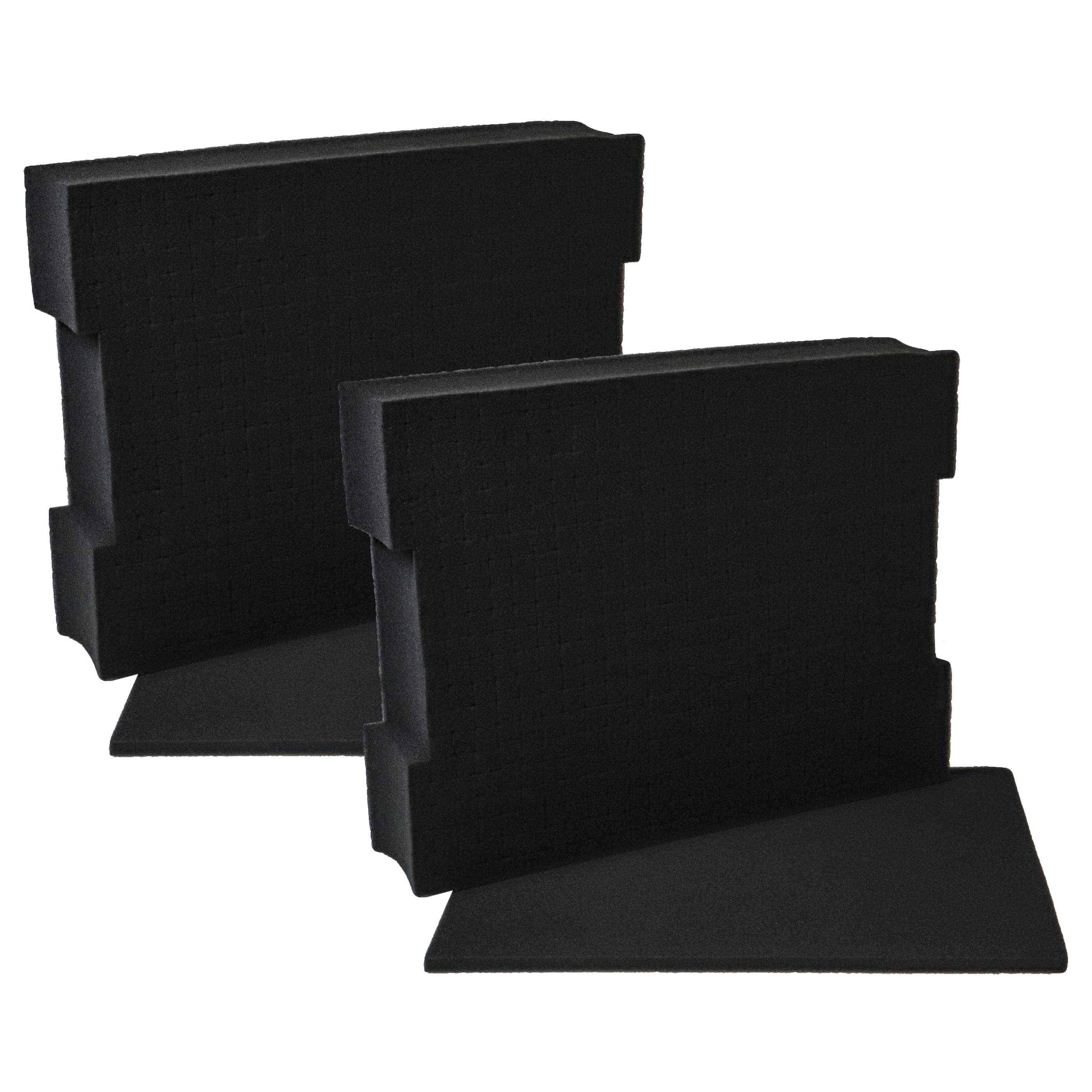 vhbw 2x Schaumstoffeinlage mit Bodenplatte Ersatz für Bosch 1600A001S1, 1 600 A00 1S1 für Werkzeugkoffer - Individuell Anpassbar, Schaumstoff Schwar