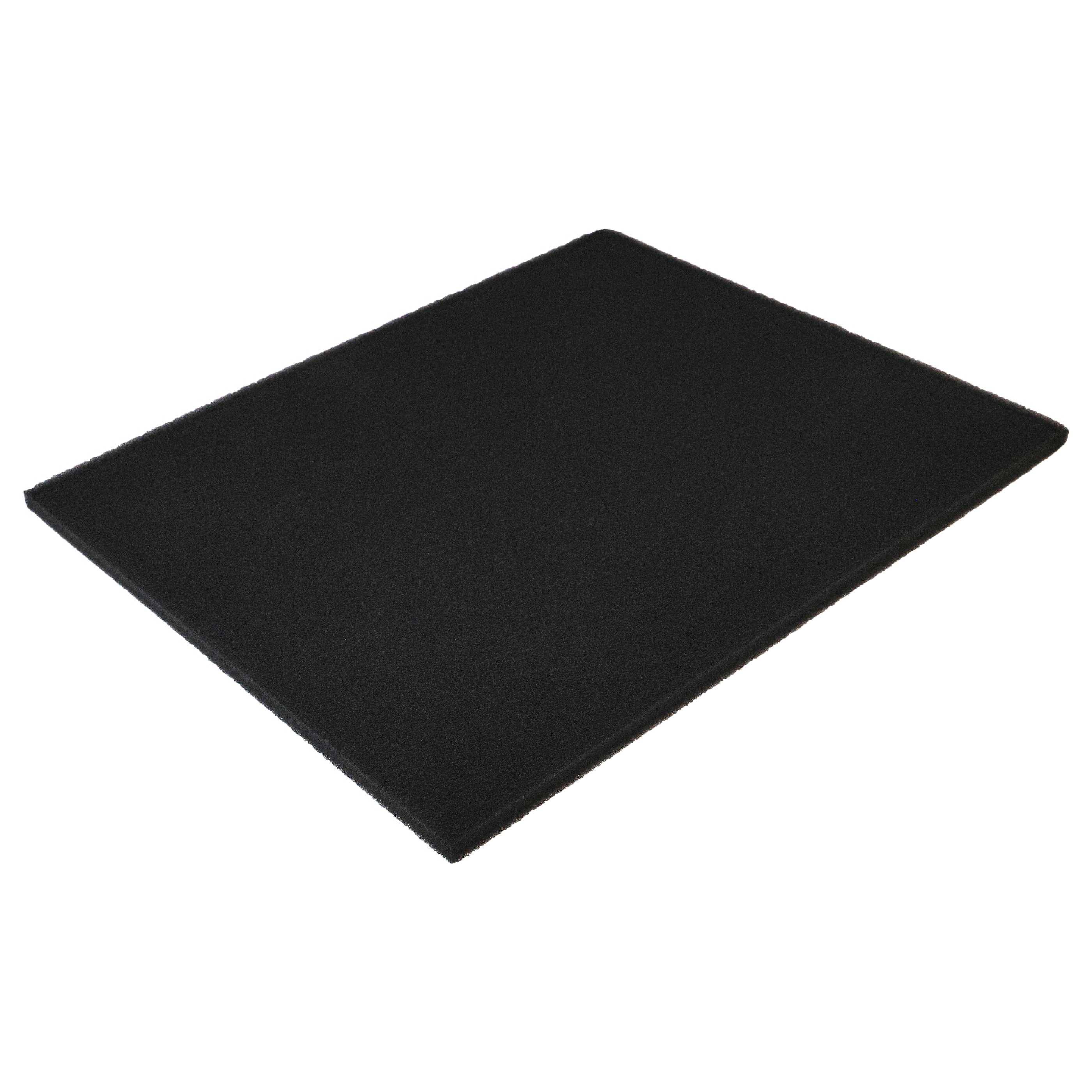 Schwarze rechteckige Matte oder Auflage auf weißem Hintergrund.