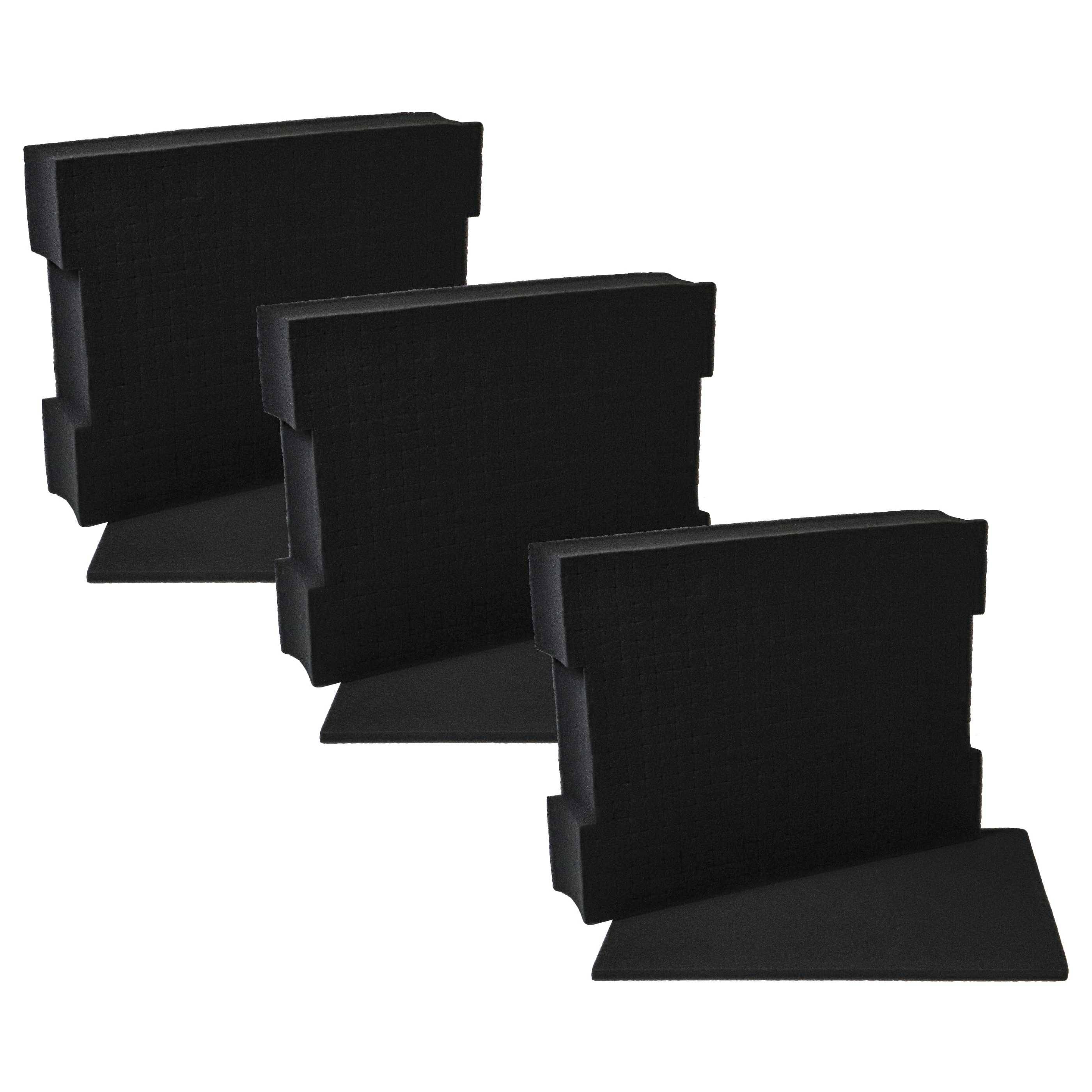 vhbw 3x Schaumstoffeinlage mit Bodenplatte Ersatz für Bosch 1600A001S1, 1 600 A00 1S1 für Werkzeugkoffer - Individuell Anpassbar, Schaumstoff Schwar