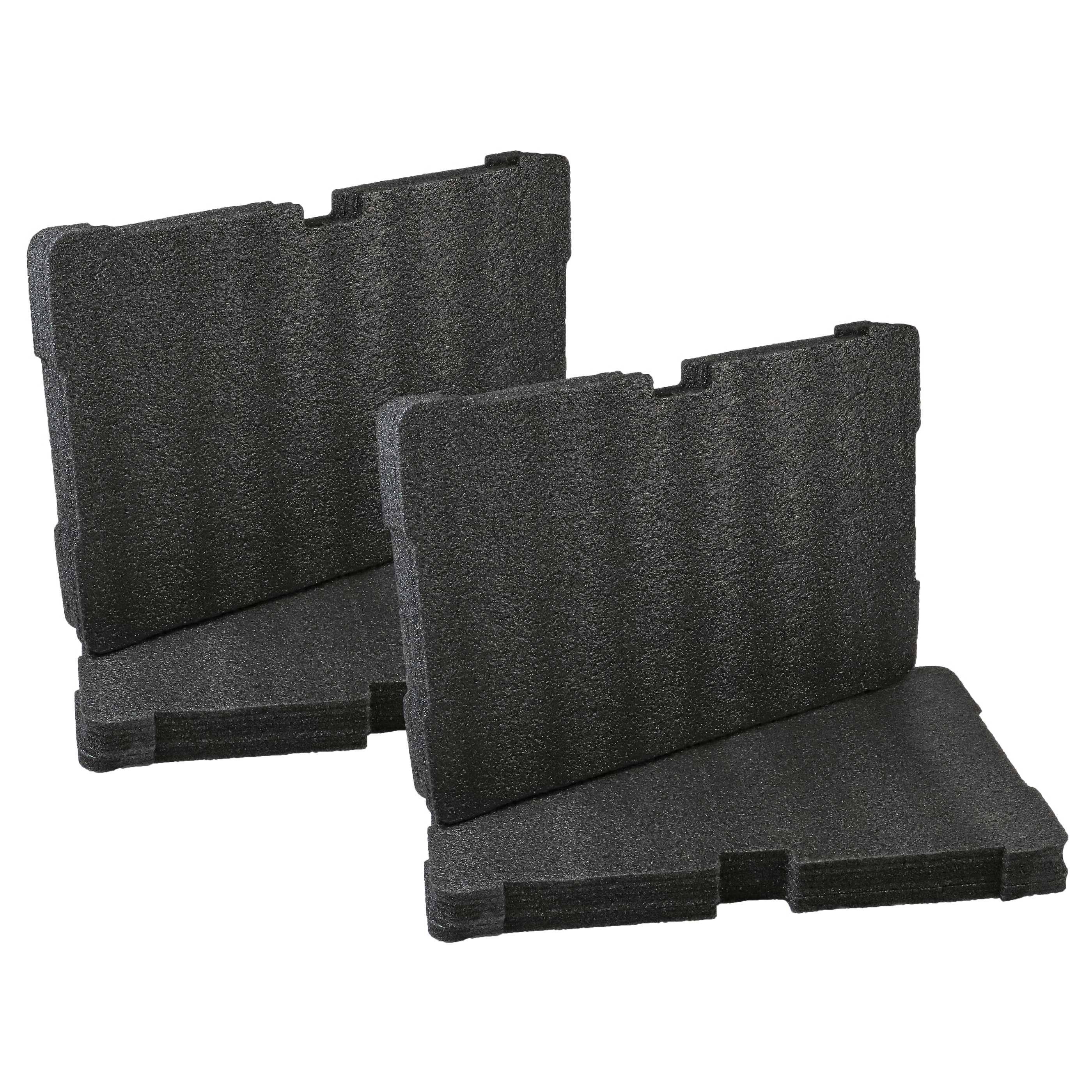 vhbw 2x Schaumstoffeinlage Ersatz für Milwaukee 4932471428 für Werkzeugkoffer - Schaumstoff Schwarz