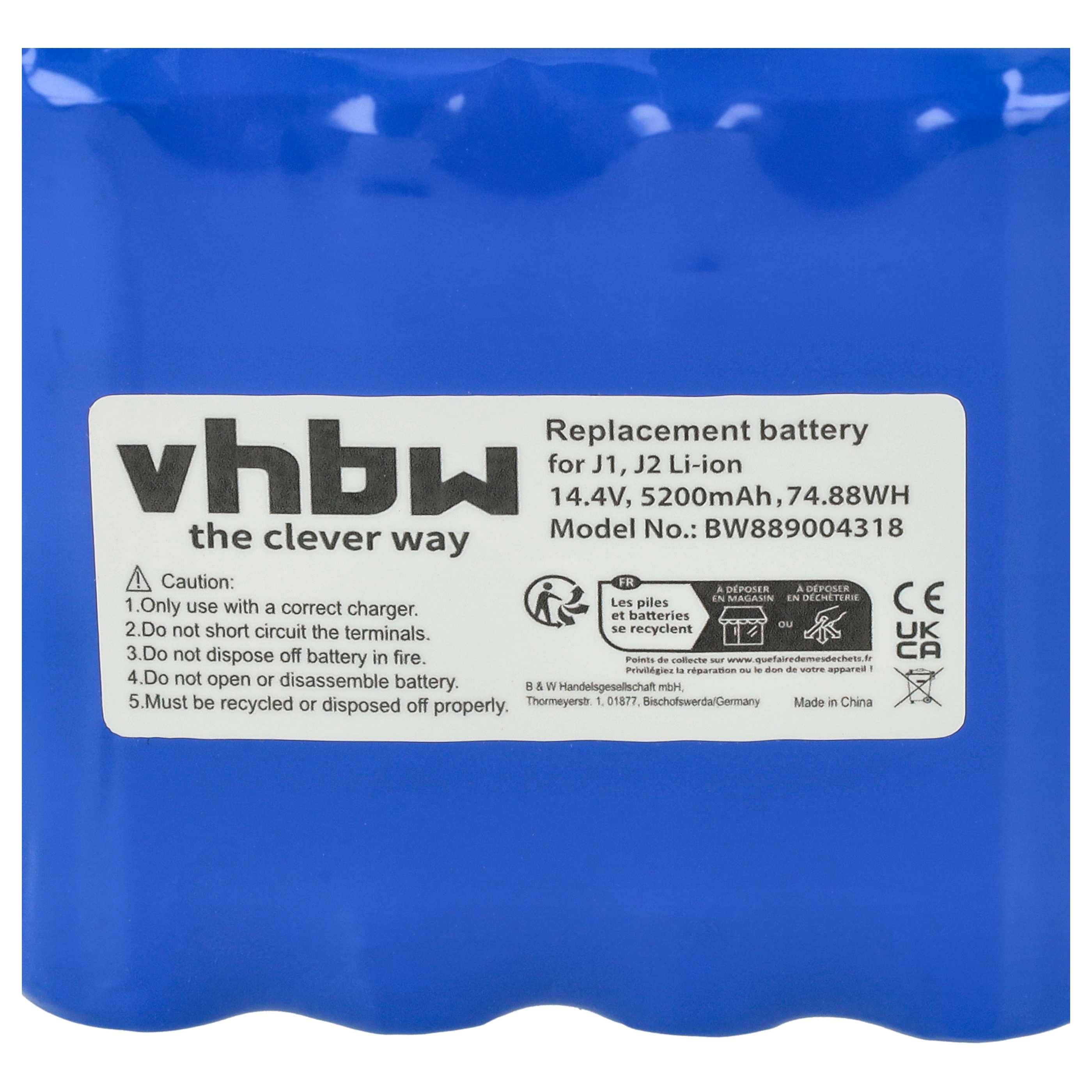 Blauer Akku-Pack mit der Aufschrift „vhbw the clever way