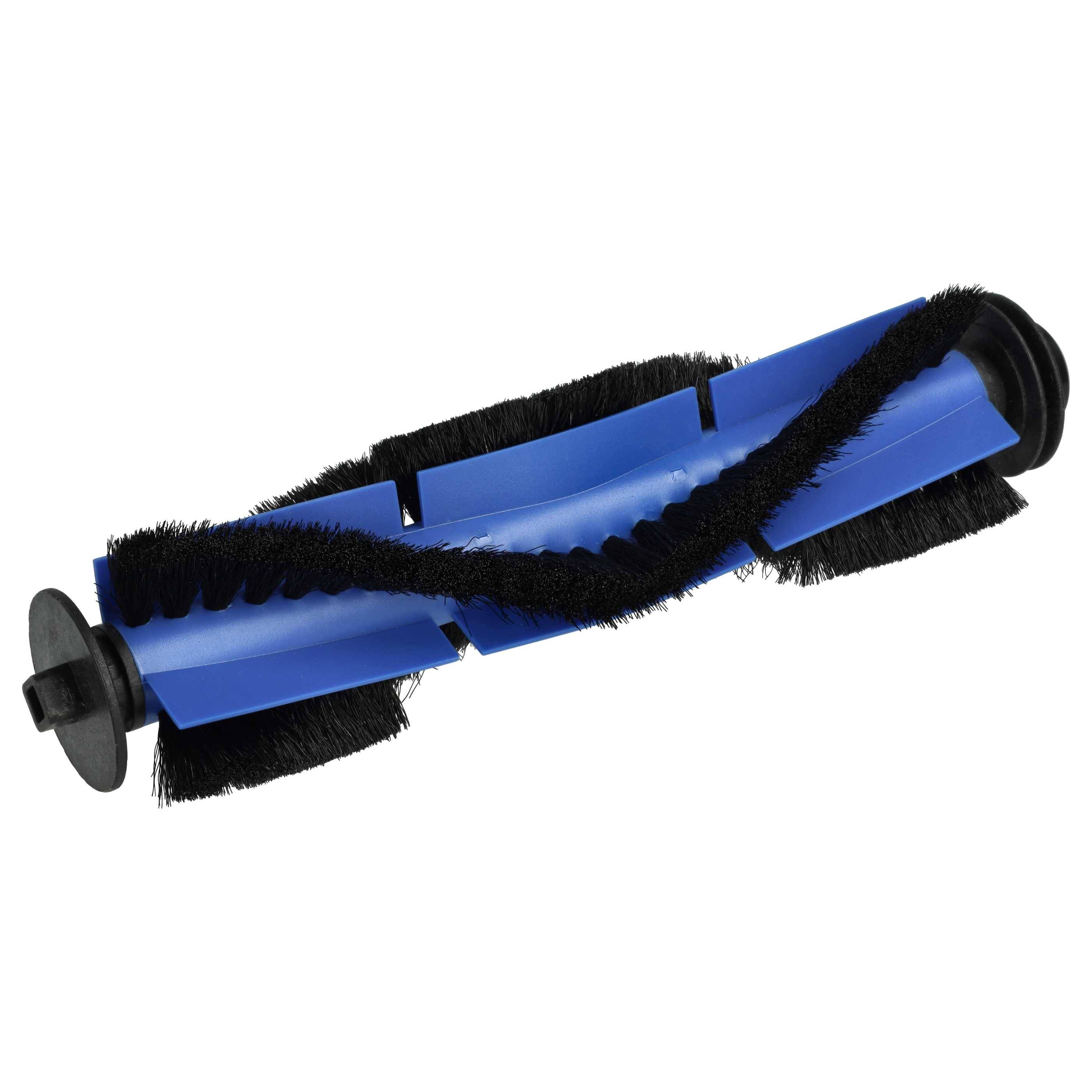 Blauer und schwarzer zylindrischer Vakuumbürsten-Walzentrichter mit Borsten zur Bodenreinigung.