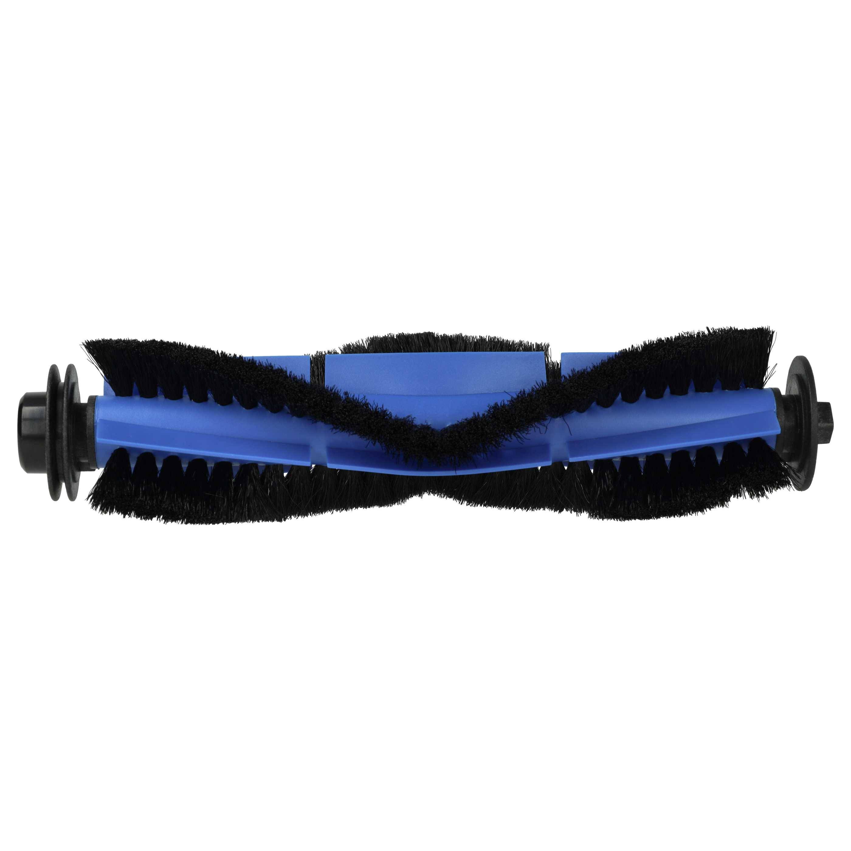 Blau-schwarze zylindrische Vakuumbürsten-Walze mit Borsten auf beiden Seiten.