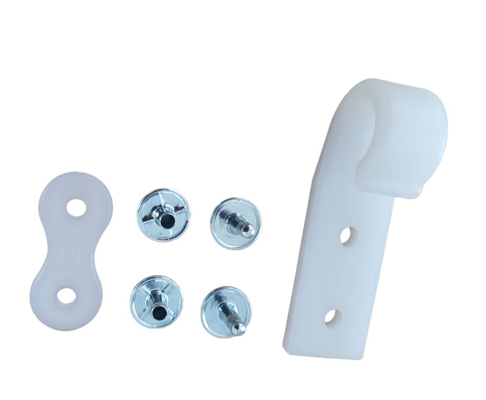 50 Stück - Schleuderhaken Planenhaken weiß, breite Ausführung mit Nieten