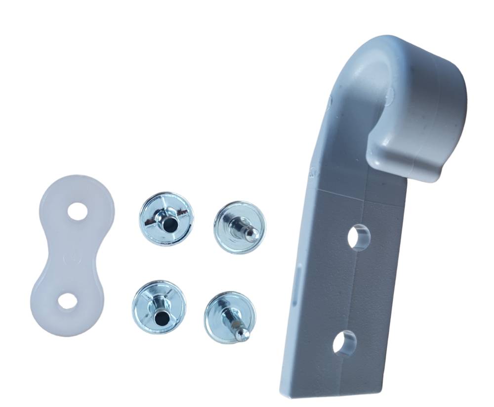 10 Stück - Schleuderhaken Planenhaken grau, breite Ausführung mit Nieten