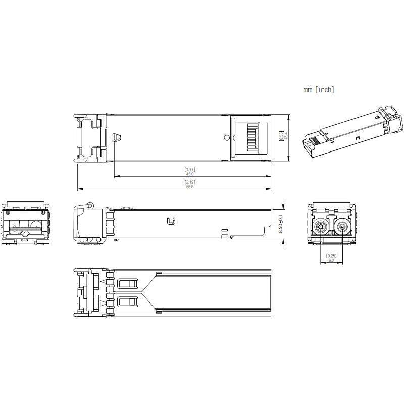 Dahua GSFP-850-MMF SFP Modul 1.25G 850nm 550m, Zubehörartikel, Transceiver | Anwendung: Videoüberwachung | Farbe: Silbe