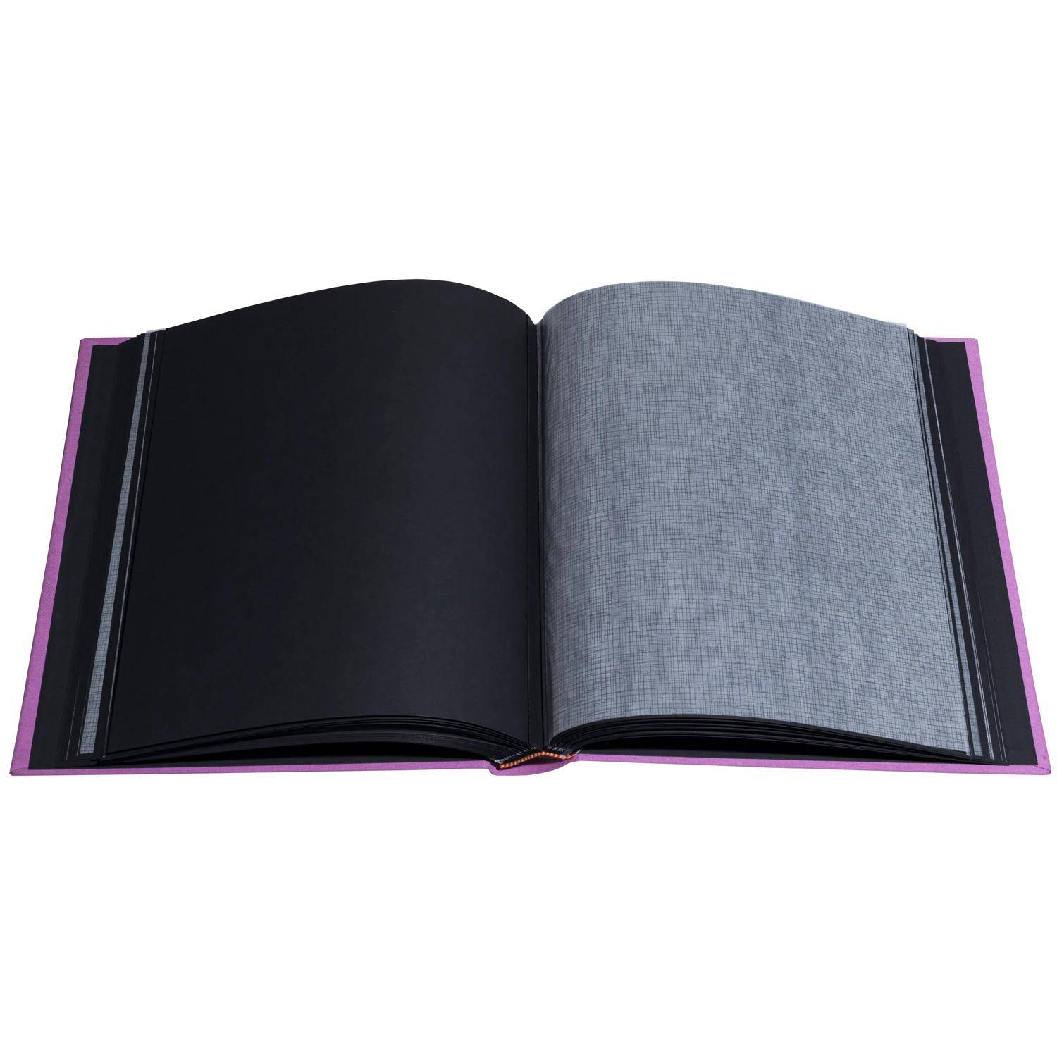 Exacompta Fotoalbum, 60 Seiten schwarz, 29x32 cm, Pop'N Co - Flieder - 16090E